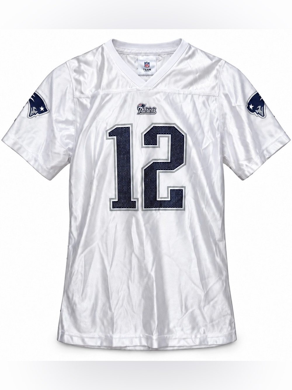 Tom Brady #12 New England Patriots White Jersey Girls L 10/12 NFL Team Apparel